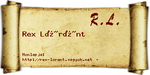 Rex Lóránt névjegykártya